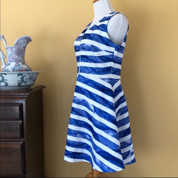 Apt 9 Dresses & Skirts - Apt 9 Skater Dress Blue Stripe Flare Scuba Medium